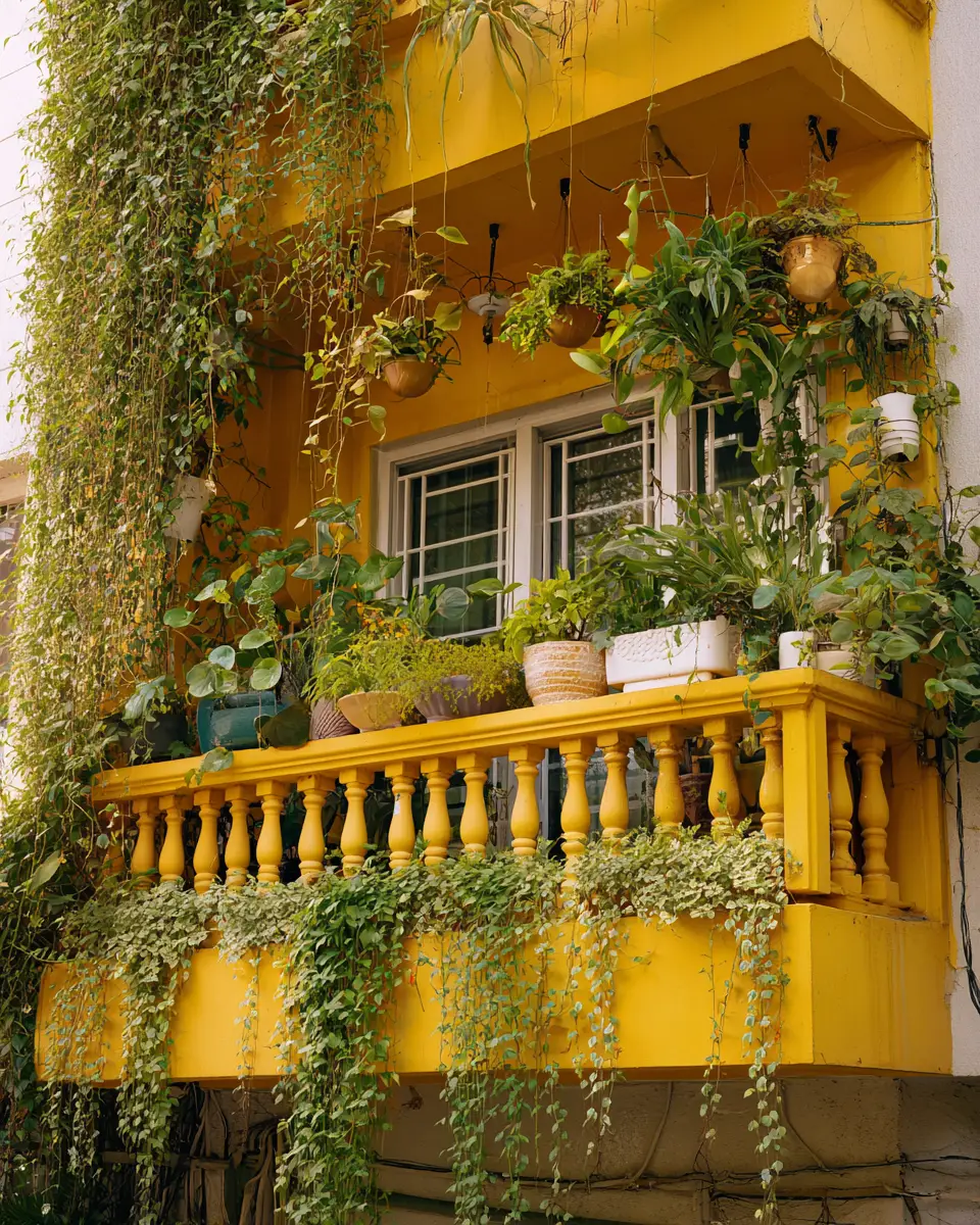 Mustard Yellow Eclectic Balcony Decor Ideas