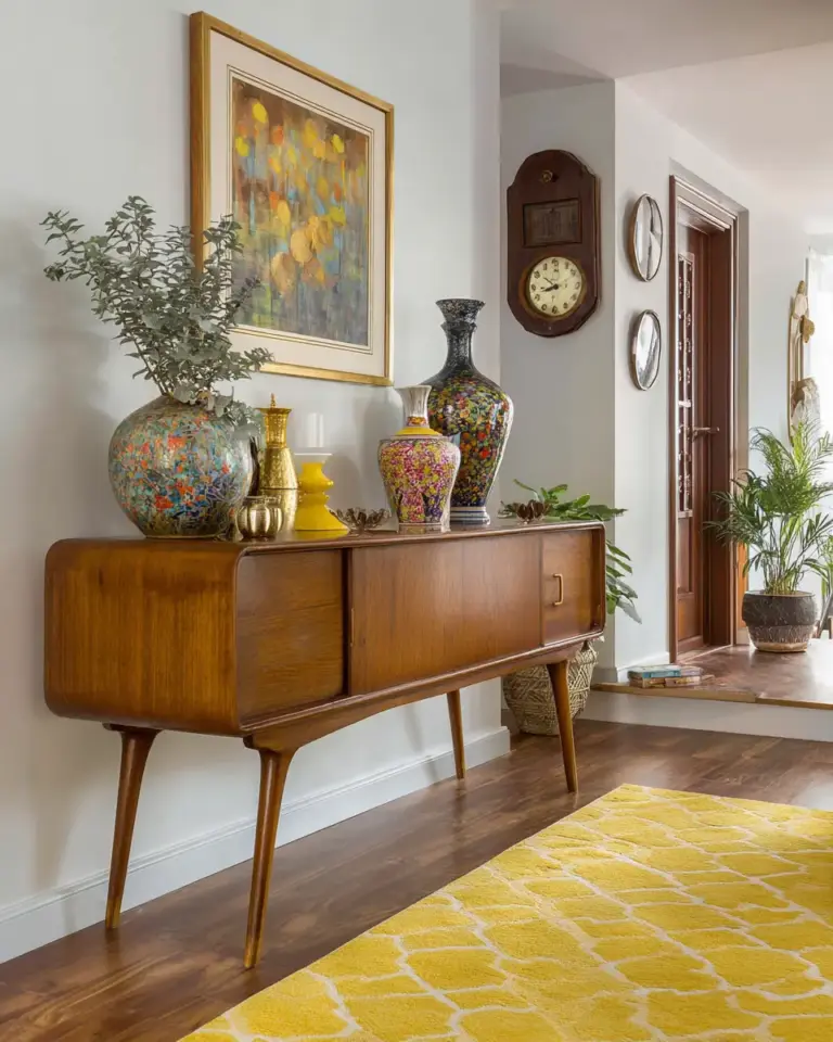 Mustard Yellow Eclectic Entryway Decor Ideas - Featured