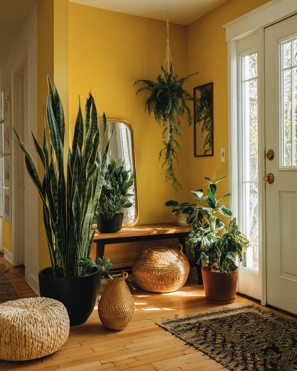Mustard Yellow Eclectic Entryway Decor Ideas