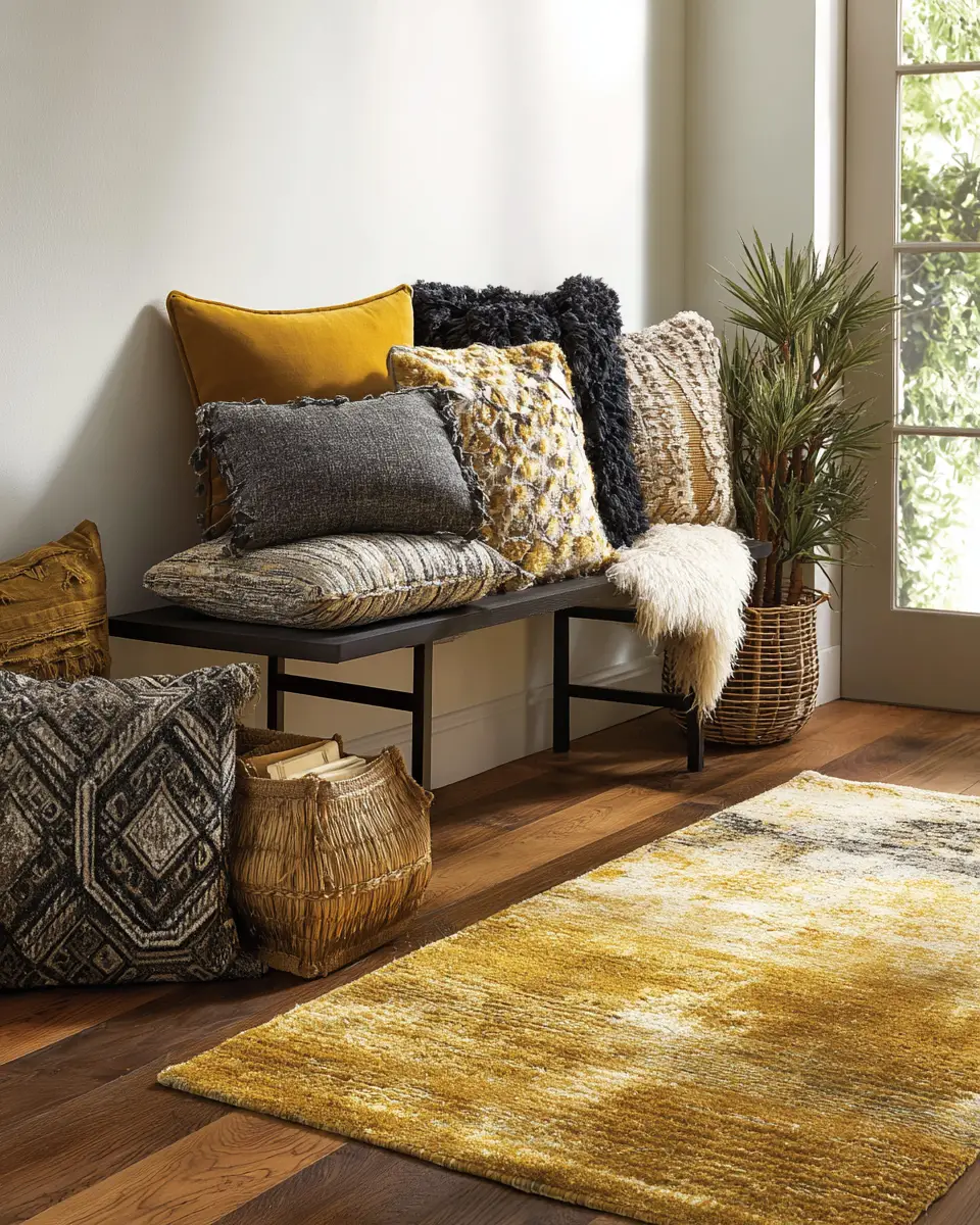 Mustard Yellow Eclectic Entryway Decor Ideas