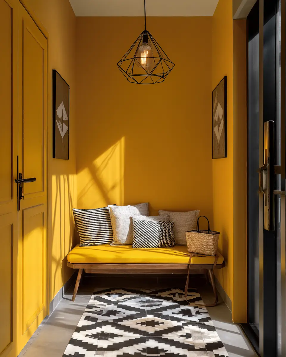 Mustard Yellow Eclectic Entryway Decor Ideas