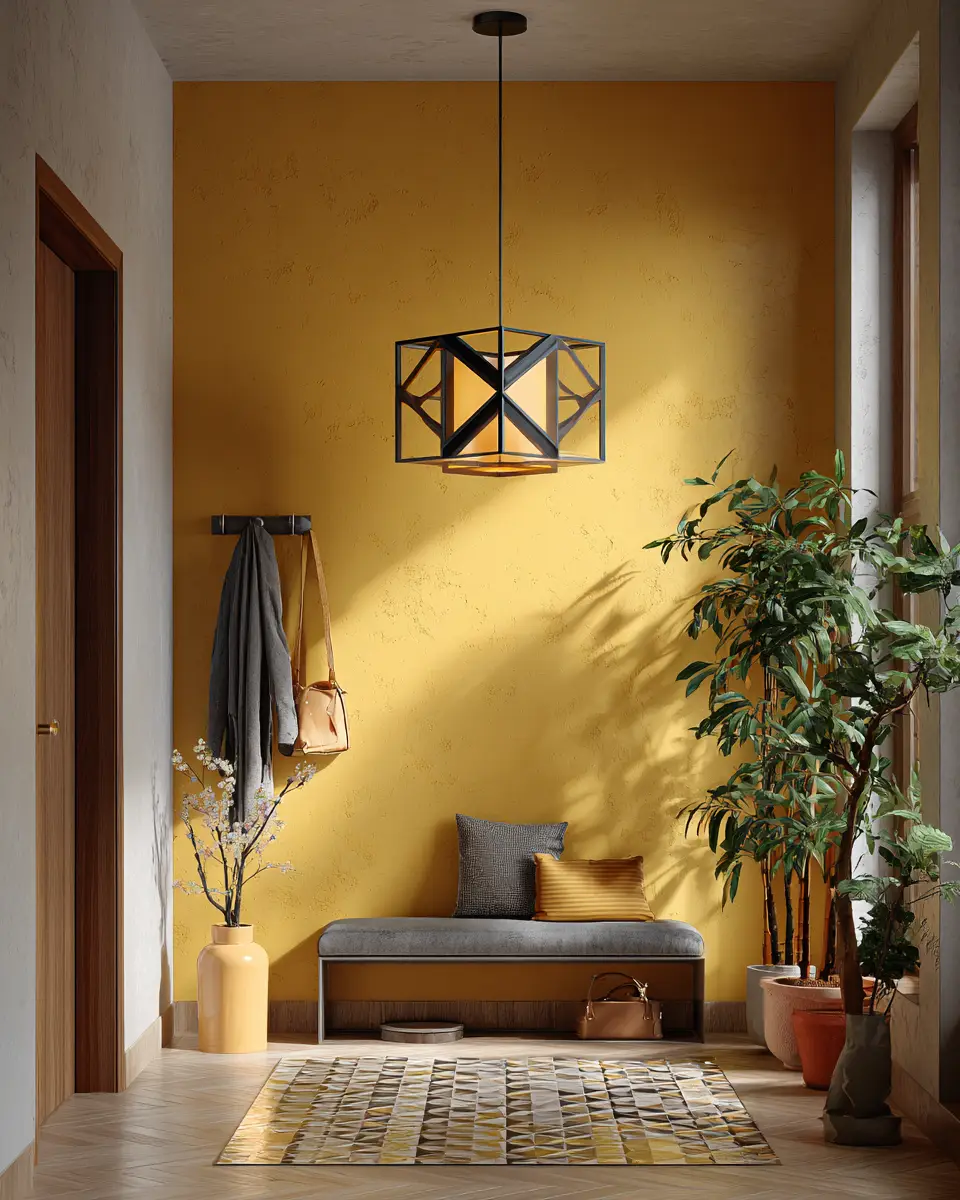 Mustard Yellow Eclectic Entryway Decor Ideas