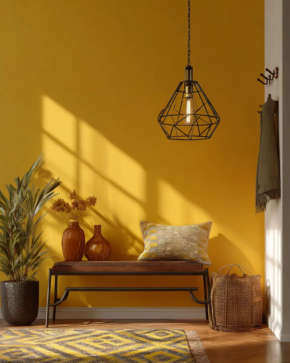 Mustard Yellow Eclectic Entryway Decor Ideas