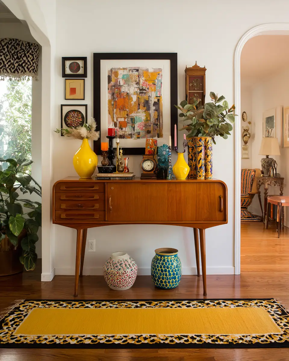 Mustard Yellow Eclectic Entryway Decor Ideas