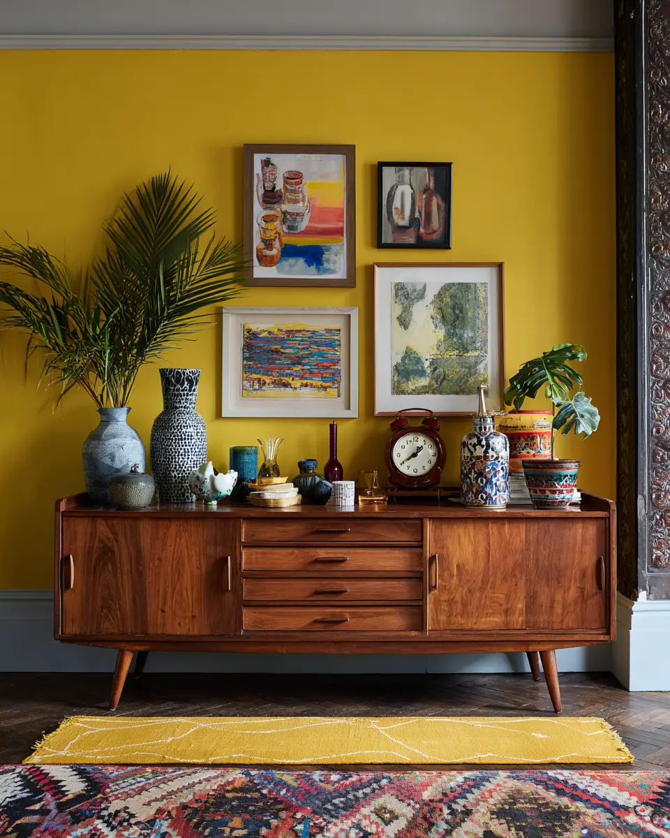 Mustard Yellow Eclectic Entryway Decor Ideas