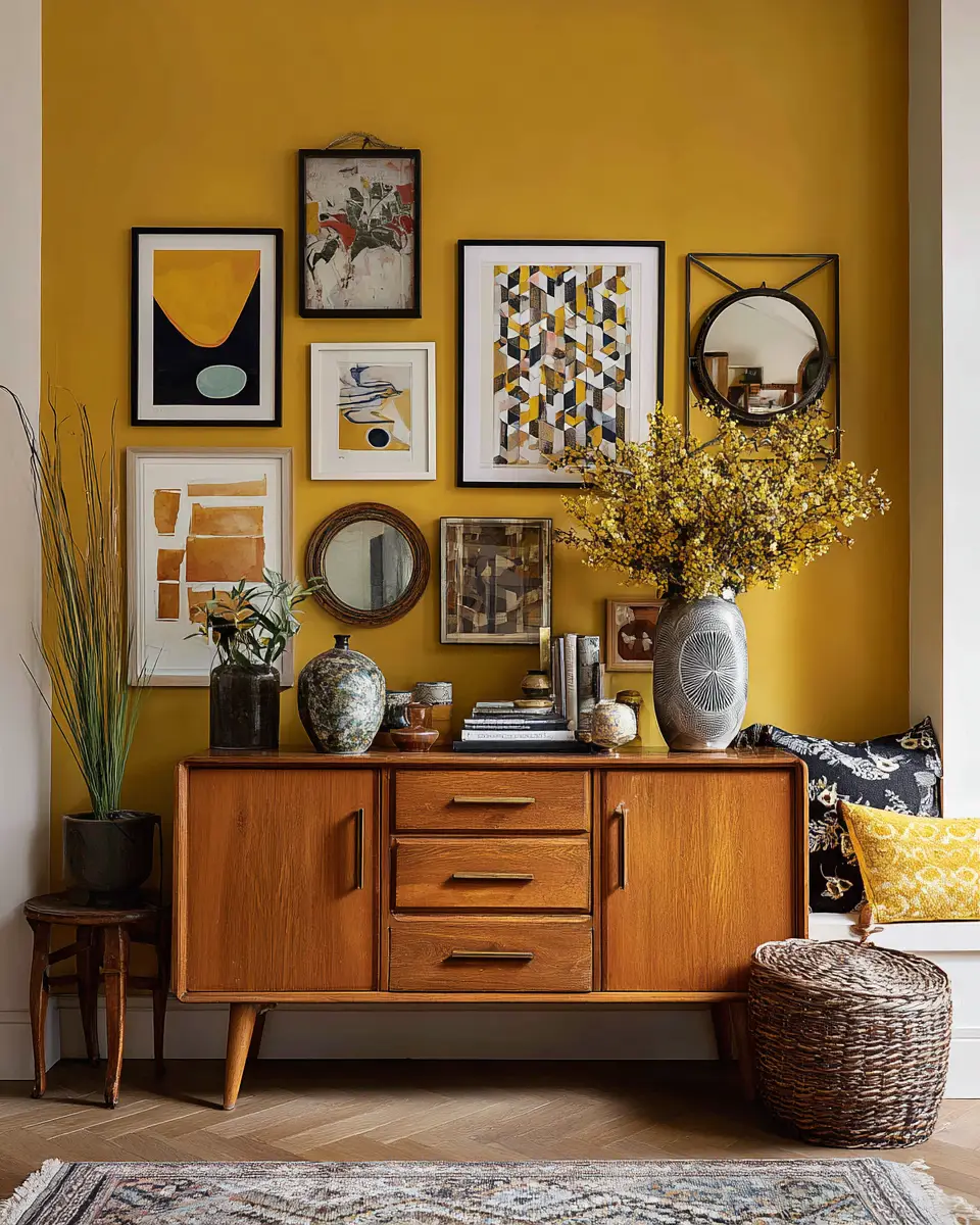 Mustard Yellow Eclectic Entryway Decor Ideas