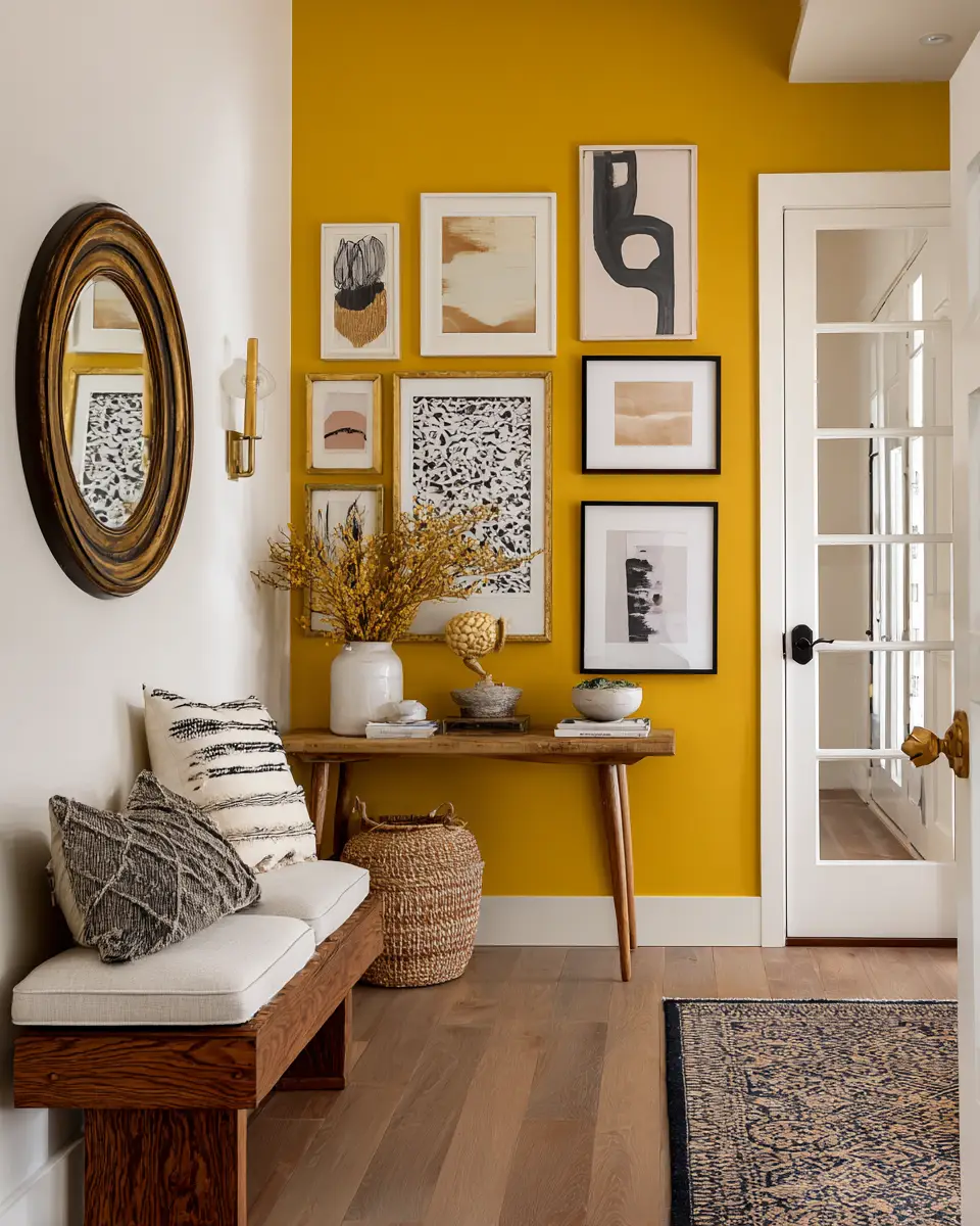 Mustard Yellow Eclectic Entryway Decor Ideas