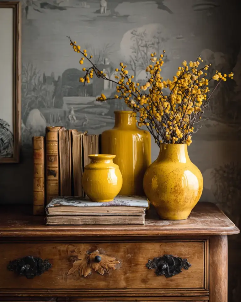 Mustard Yellow Farmhouse Bedroom Decor Ideas - Featured