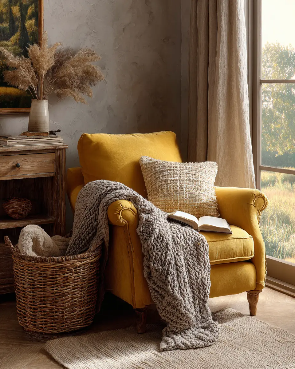 Mustard Yellow Farmhouse Bedroom Decor Ideas