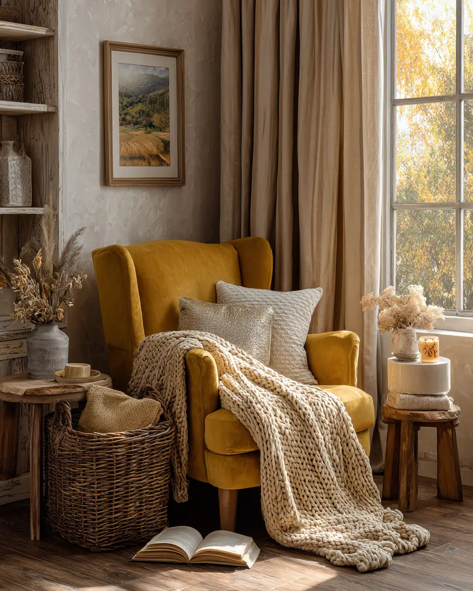 Mustard Yellow Farmhouse Bedroom Decor Ideas