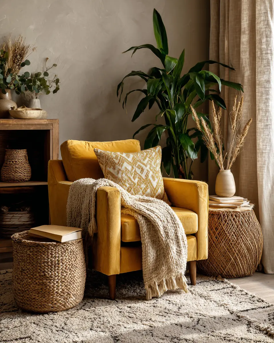 Mustard Yellow Farmhouse Bedroom Decor Ideas