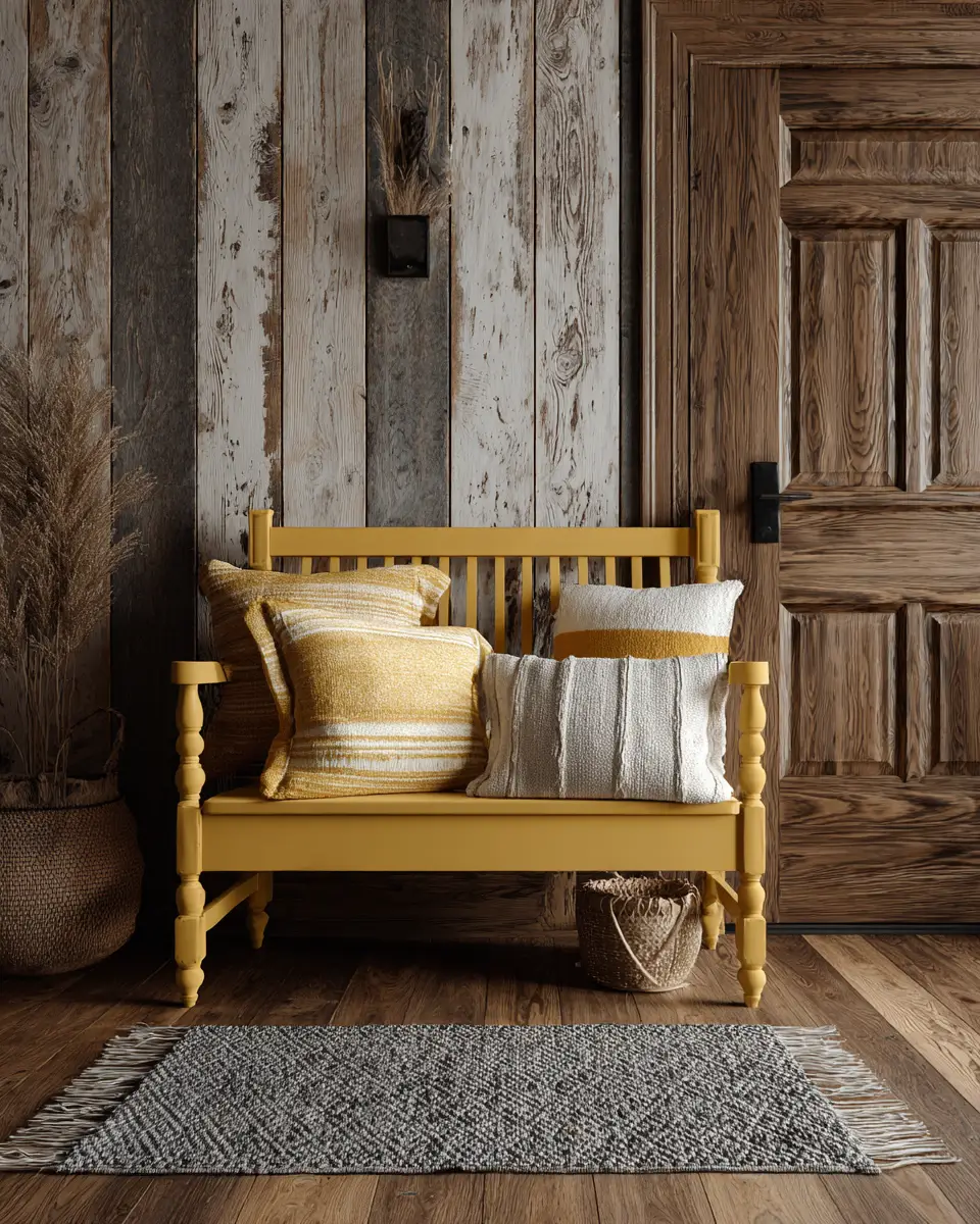 Mustard Yellow Farmhouse Entryway Decor Ideas