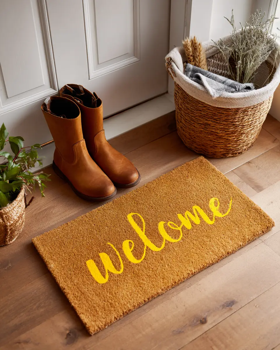Mustard Yellow Farmhouse Entryway Decor Ideas