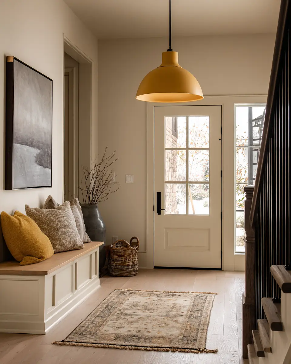 Mustard Yellow Farmhouse Entryway Decor Ideas