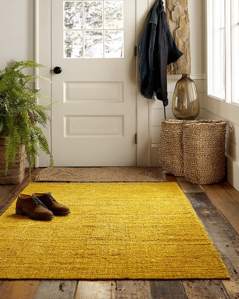 Mustard Yellow Farmhouse Entryway Decor Ideas