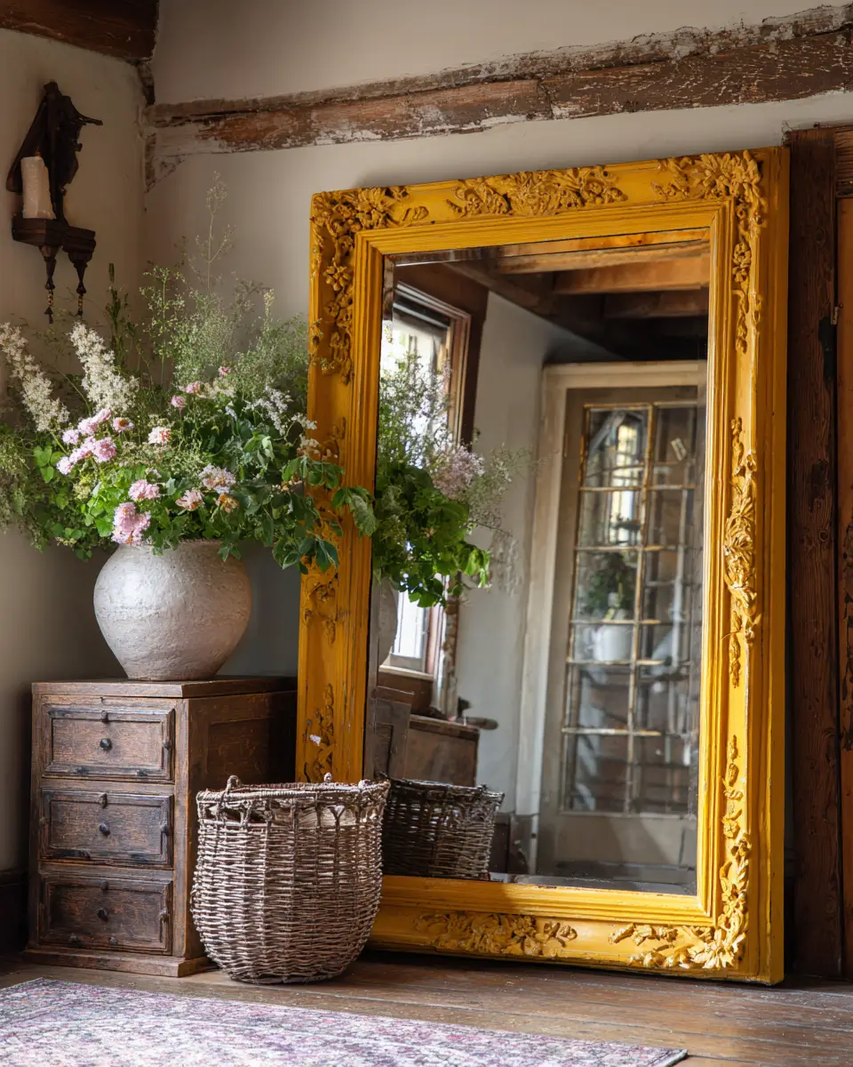 Mustard Yellow Farmhouse Entryway Decor Ideas