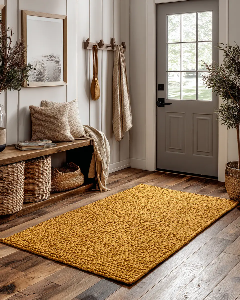 Mustard Yellow Farmhouse Entryway Decor Ideas