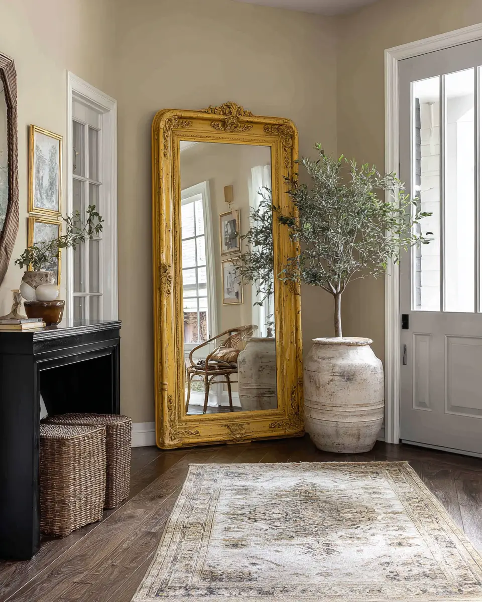 Mustard Yellow Farmhouse Entryway Decor Ideas