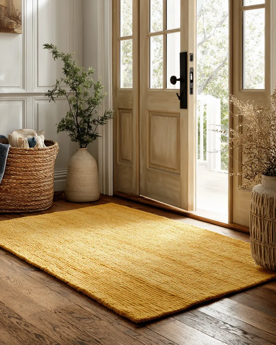 Mustard Yellow Farmhouse Entryway Decor Ideas