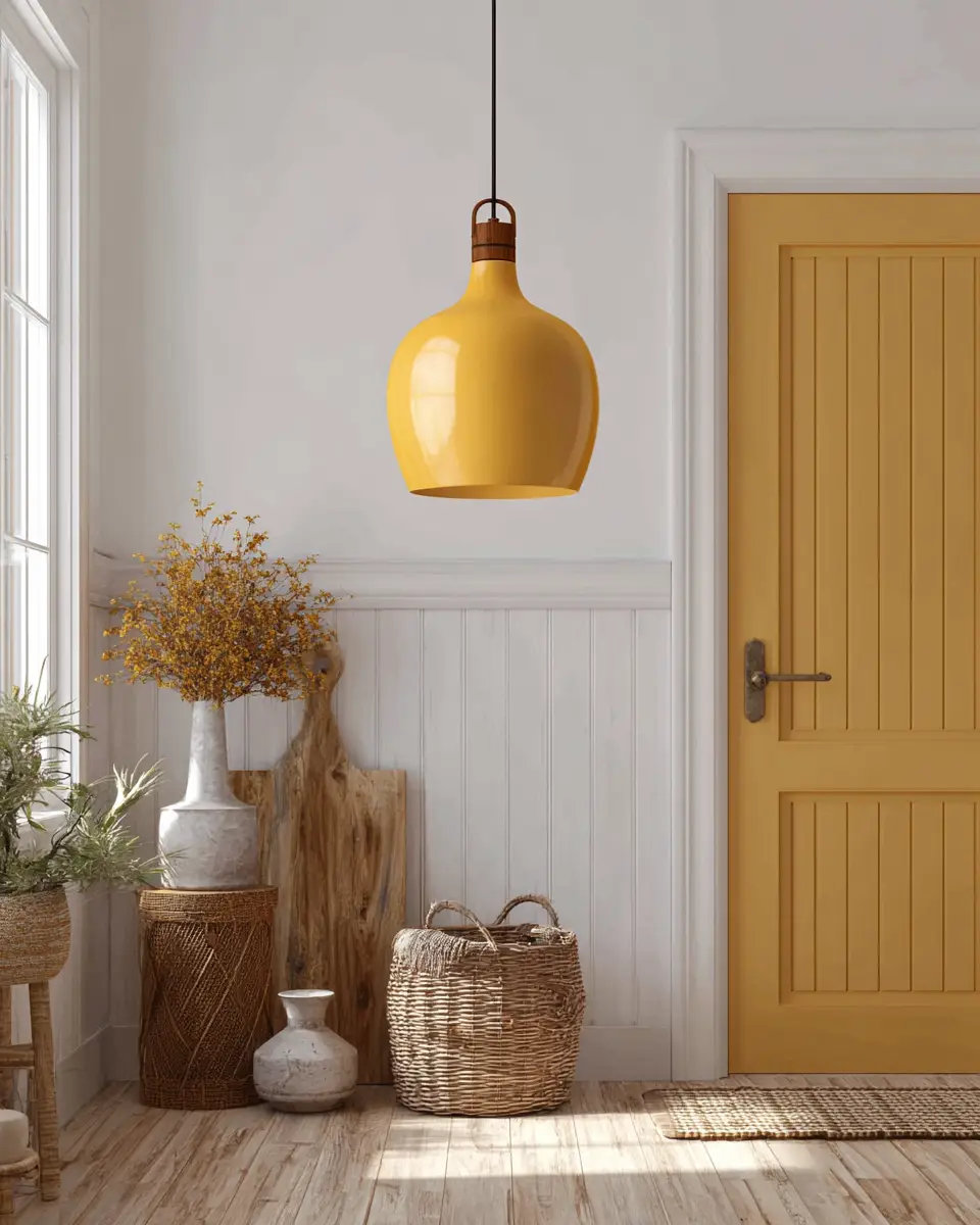 Mustard Yellow Farmhouse Entryway Decor Ideas