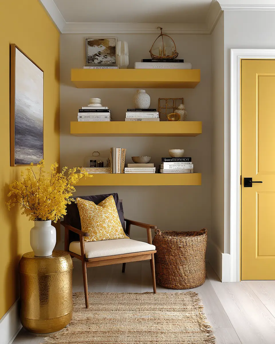 Mustard Yellow Farmhouse Entryway Decor Ideas