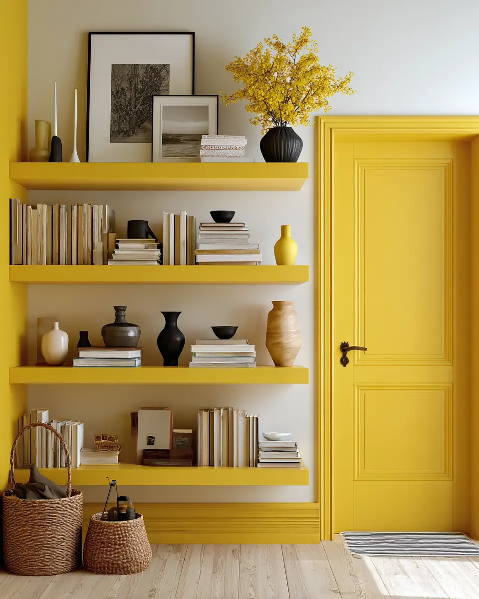 Mustard Yellow Farmhouse Entryway Decor Ideas