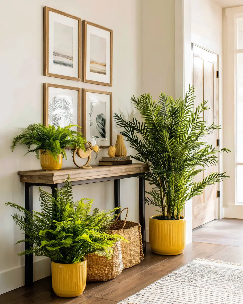 Mustard Yellow Farmhouse Entryway Decor Ideas