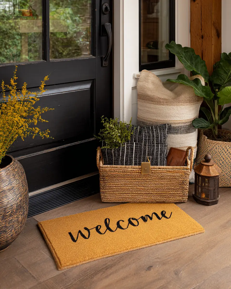 Mustard Yellow Farmhouse Entryway Decor Ideas