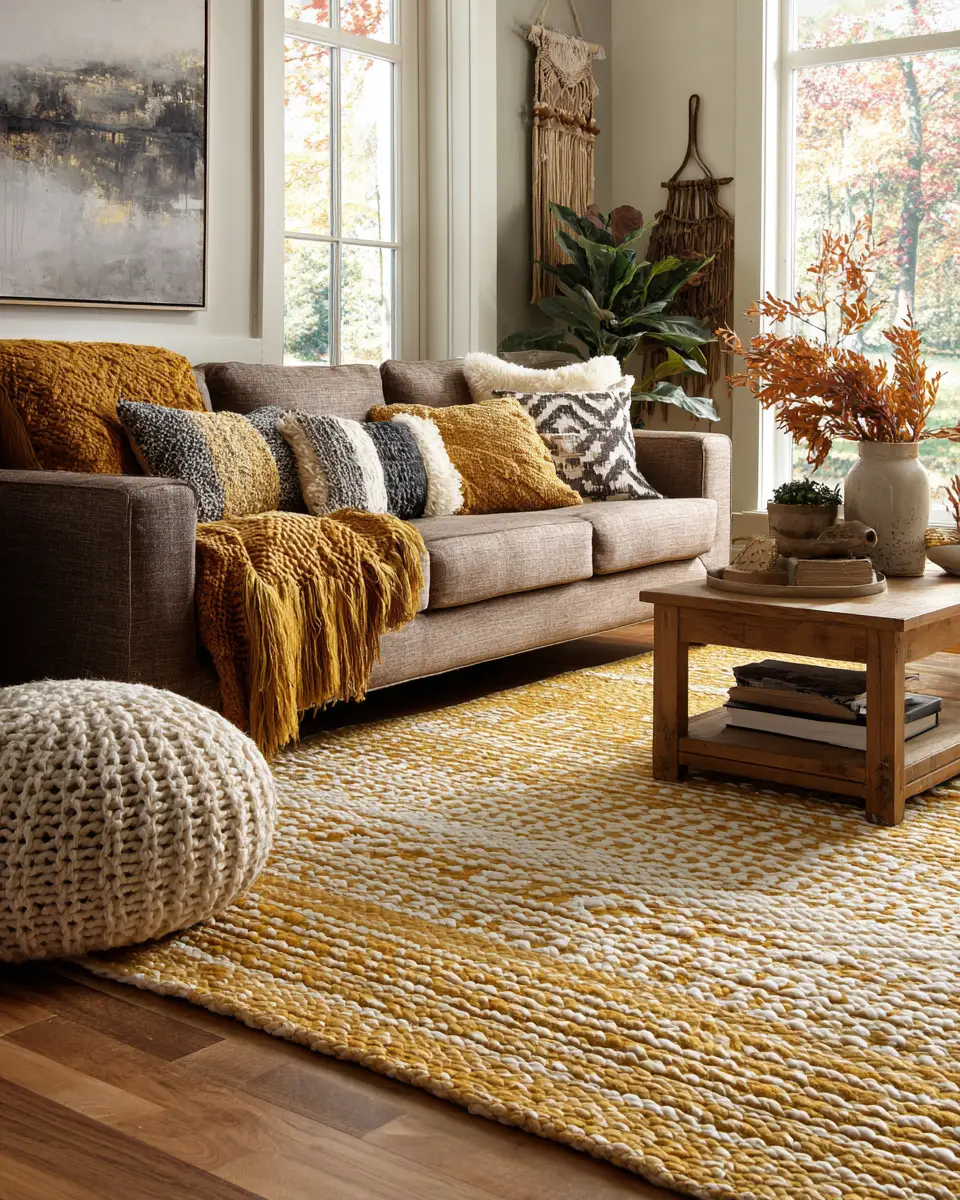 Mustard Yellow Farmhouse Living Room Decor Ideas