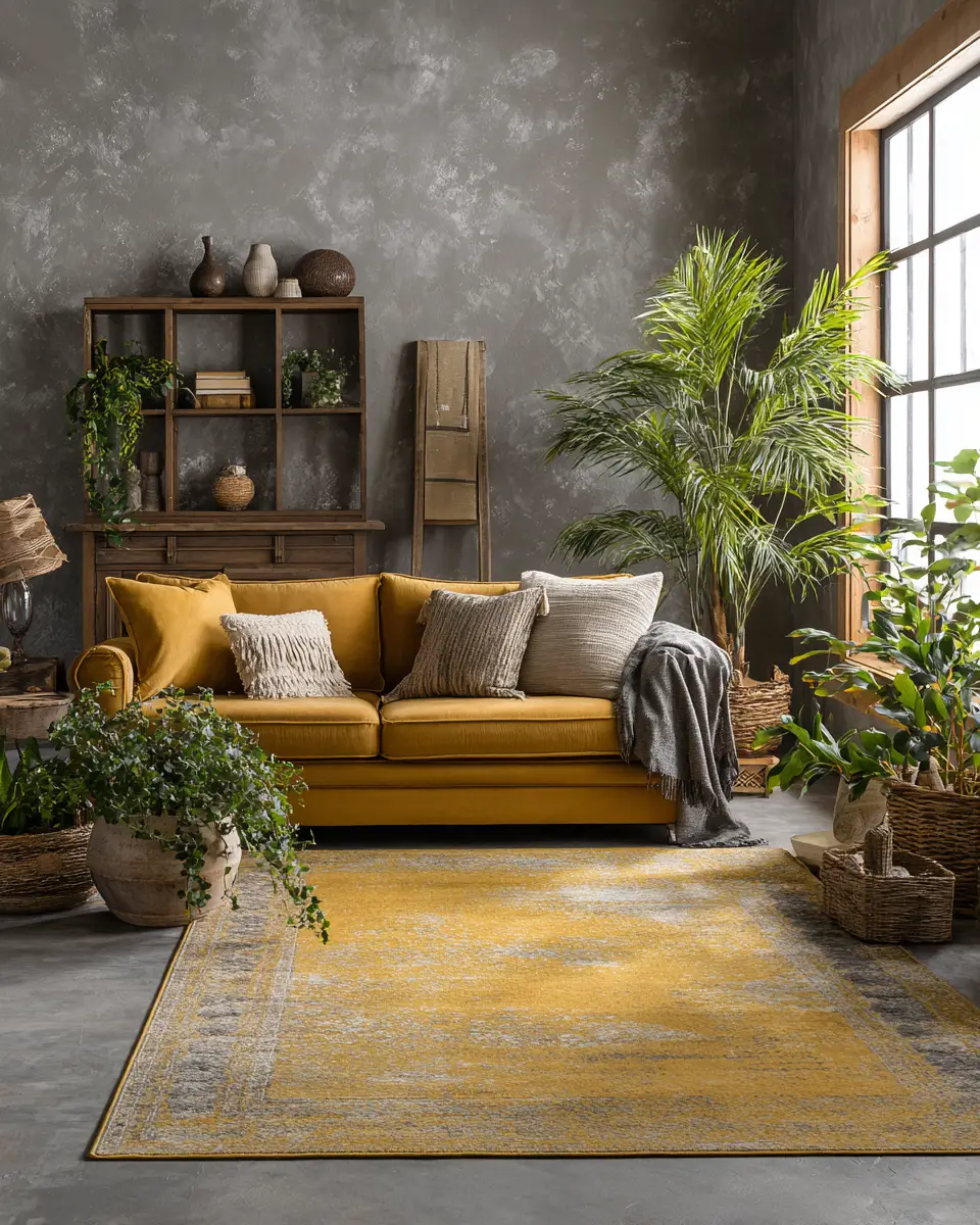 Mustard Yellow Farmhouse Living Room Decor Ideas