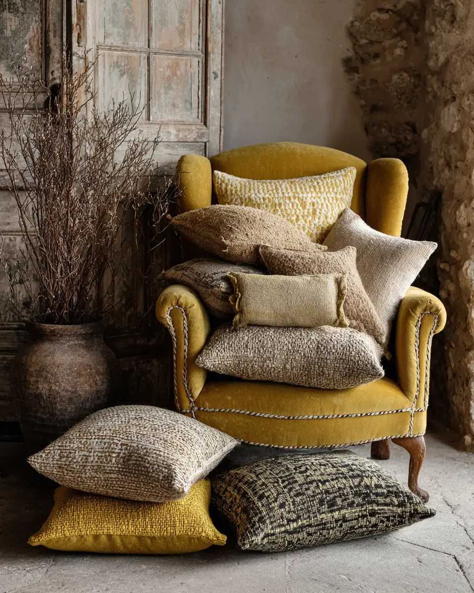 Mustard Yellow Farmhouse Living Room Decor Ideas