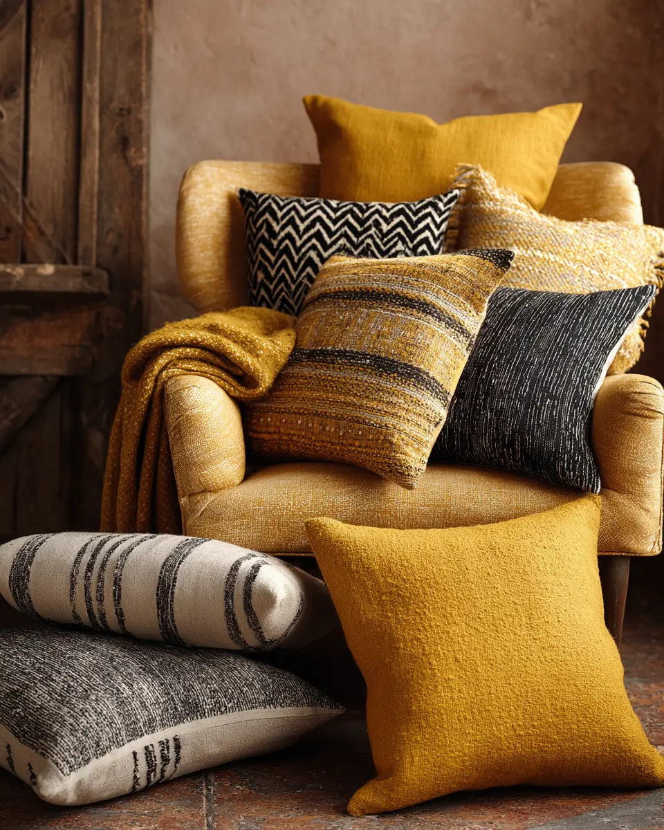 Mustard Yellow Farmhouse Living Room Decor Ideas