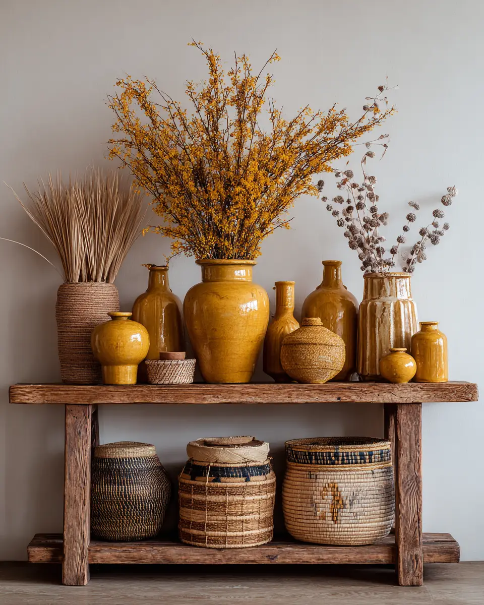 Mustard Yellow Farmhouse Living Room Decor Ideas