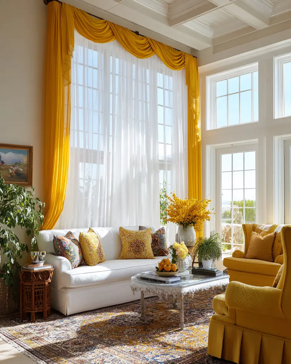 Mustard Yellow Farmhouse Living Room Decor Ideas