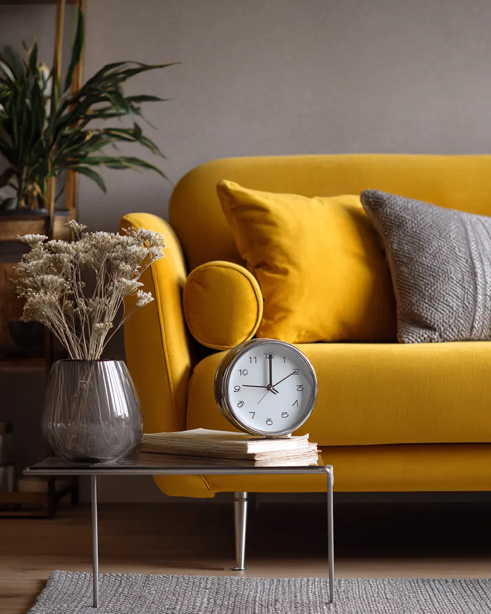 Mustard Yellow Industrial Living Room Decor Ideas