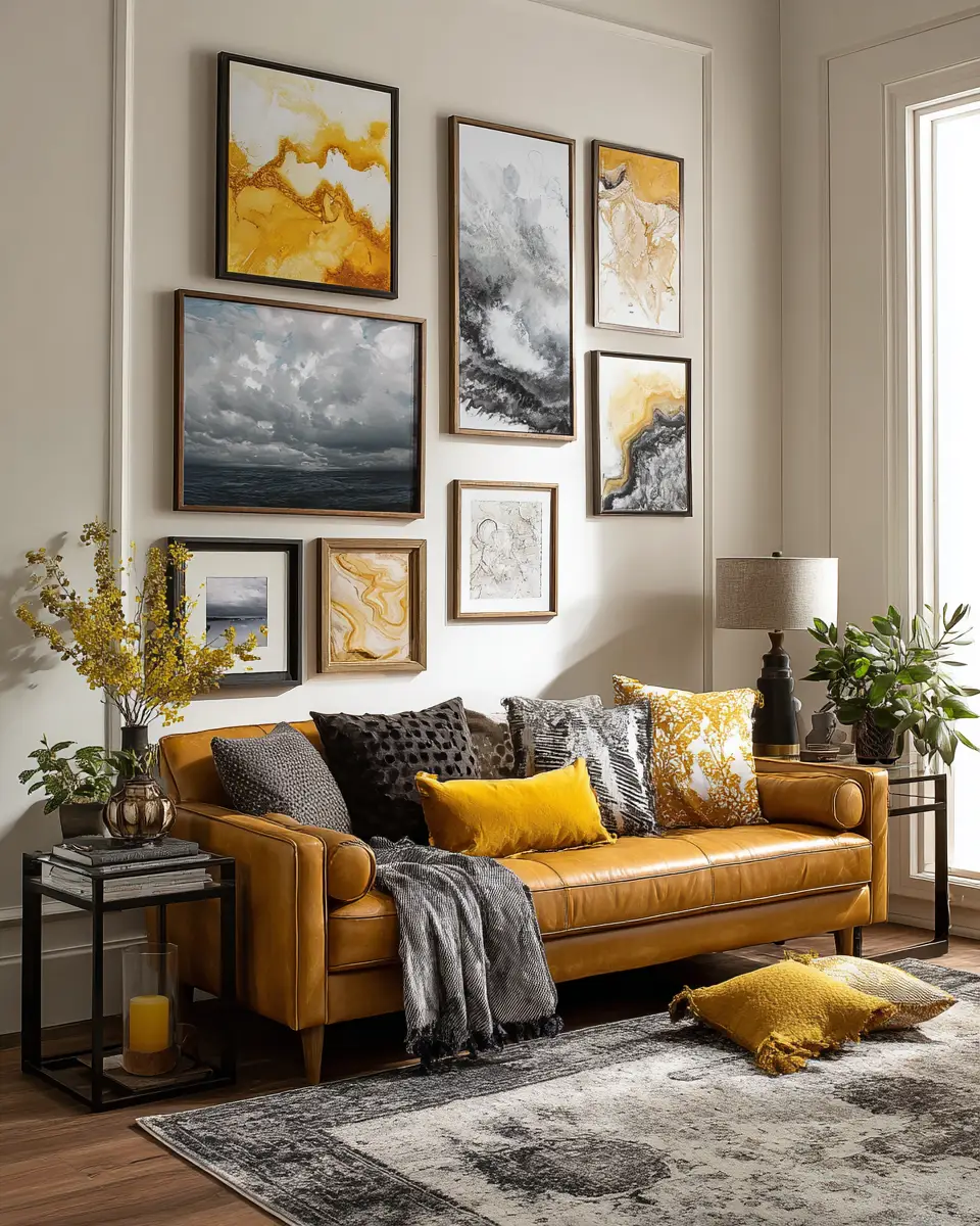 Mustard Yellow Industrial Living Room Decor Ideas