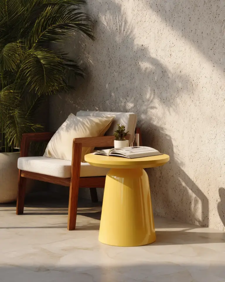 Mustard Yellow Minimalist Balcony Decor Ideas - Featured