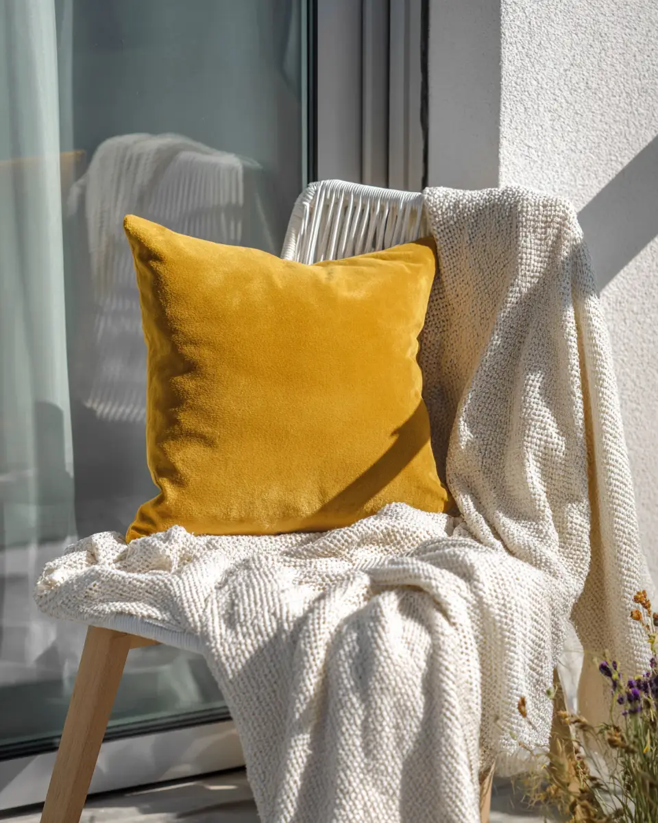 Mustard Yellow Minimalist Balcony Decor Ideas