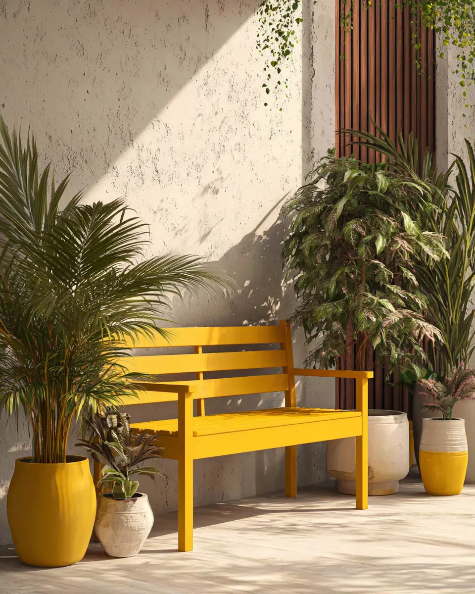 Mustard Yellow Minimalist Balcony Decor Ideas