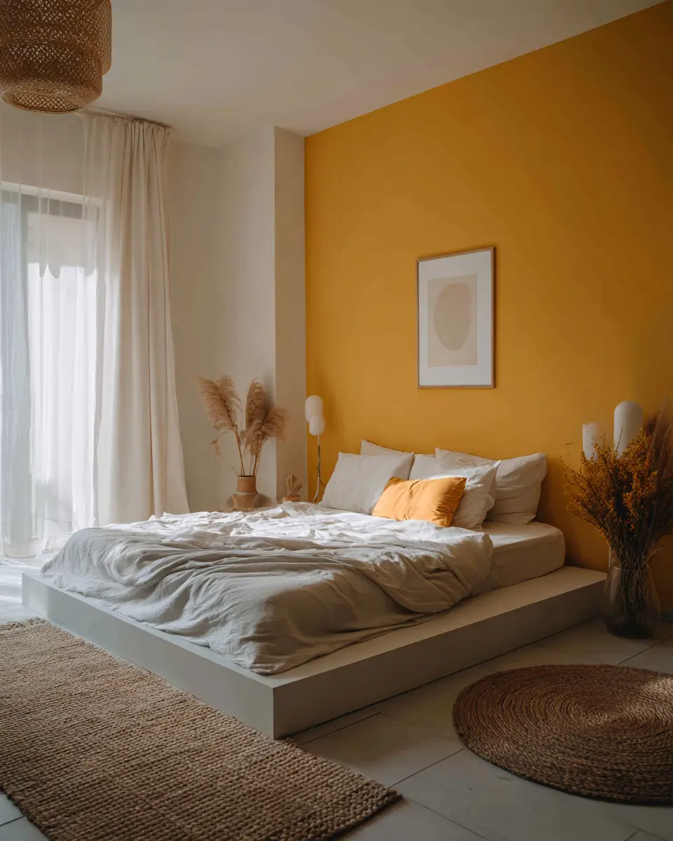 Mustard Yellow Minimalist Bedroom Decor Ideas