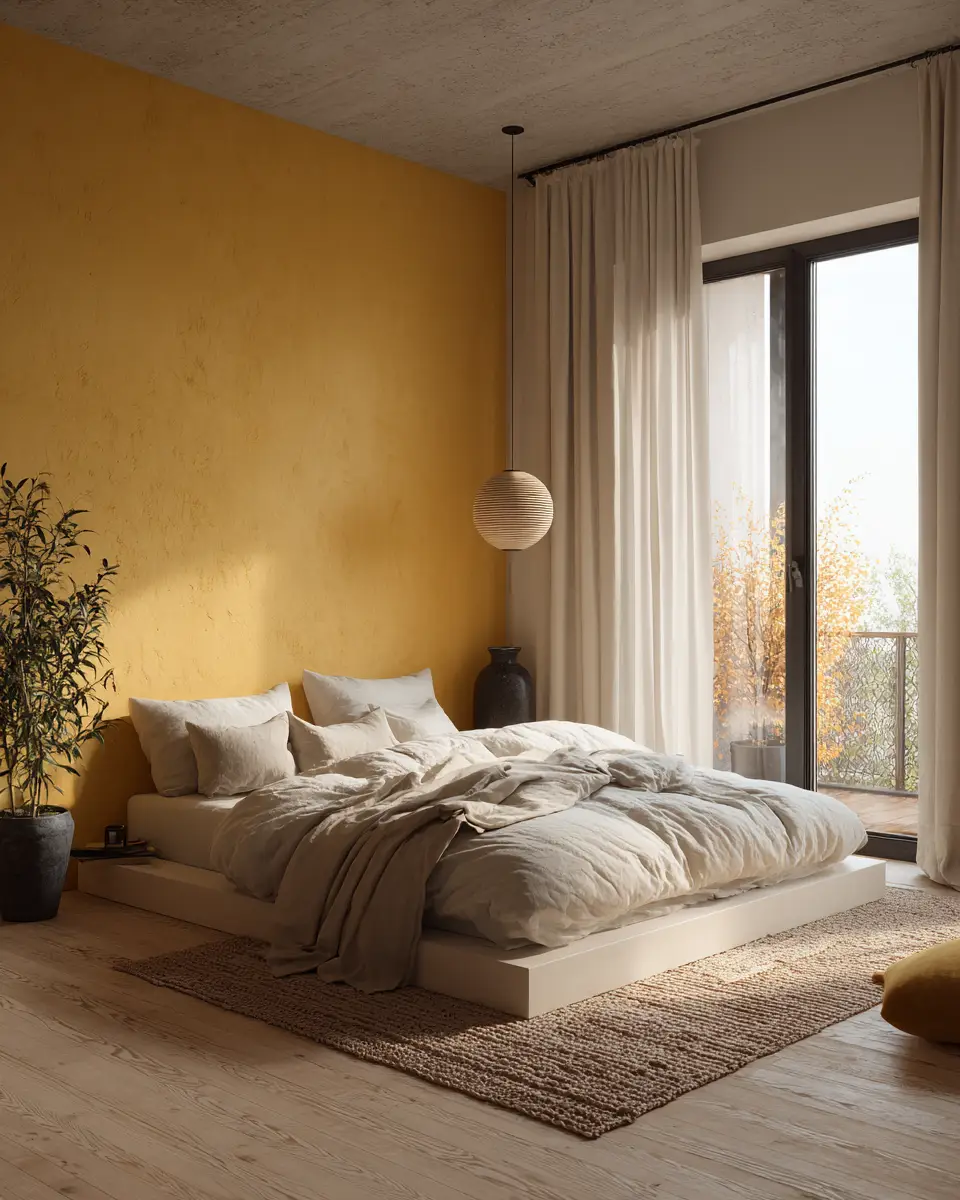 Mustard Yellow Minimalist Bedroom Decor Ideas