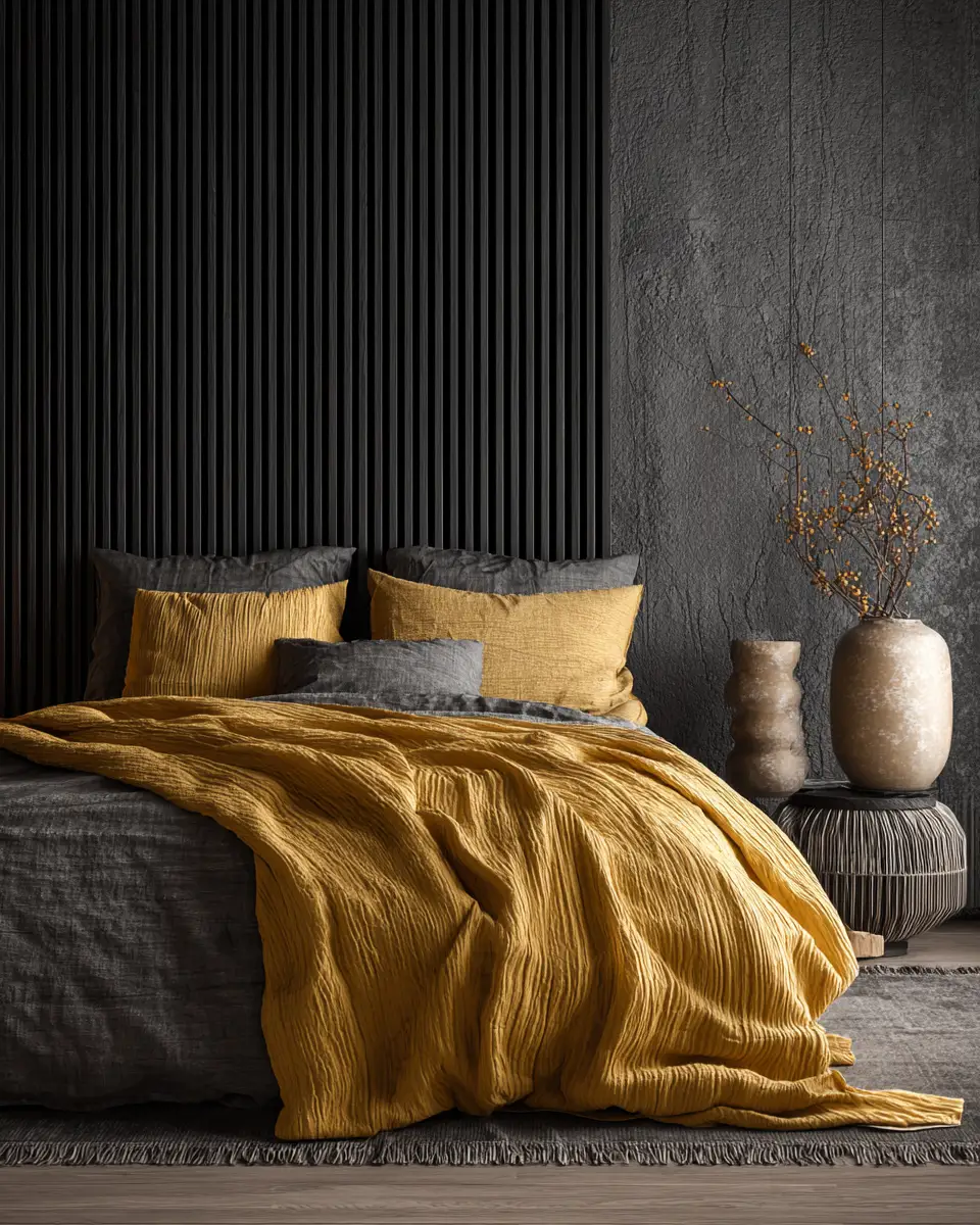 Mustard Yellow Minimalist Bedroom Decor Ideas
