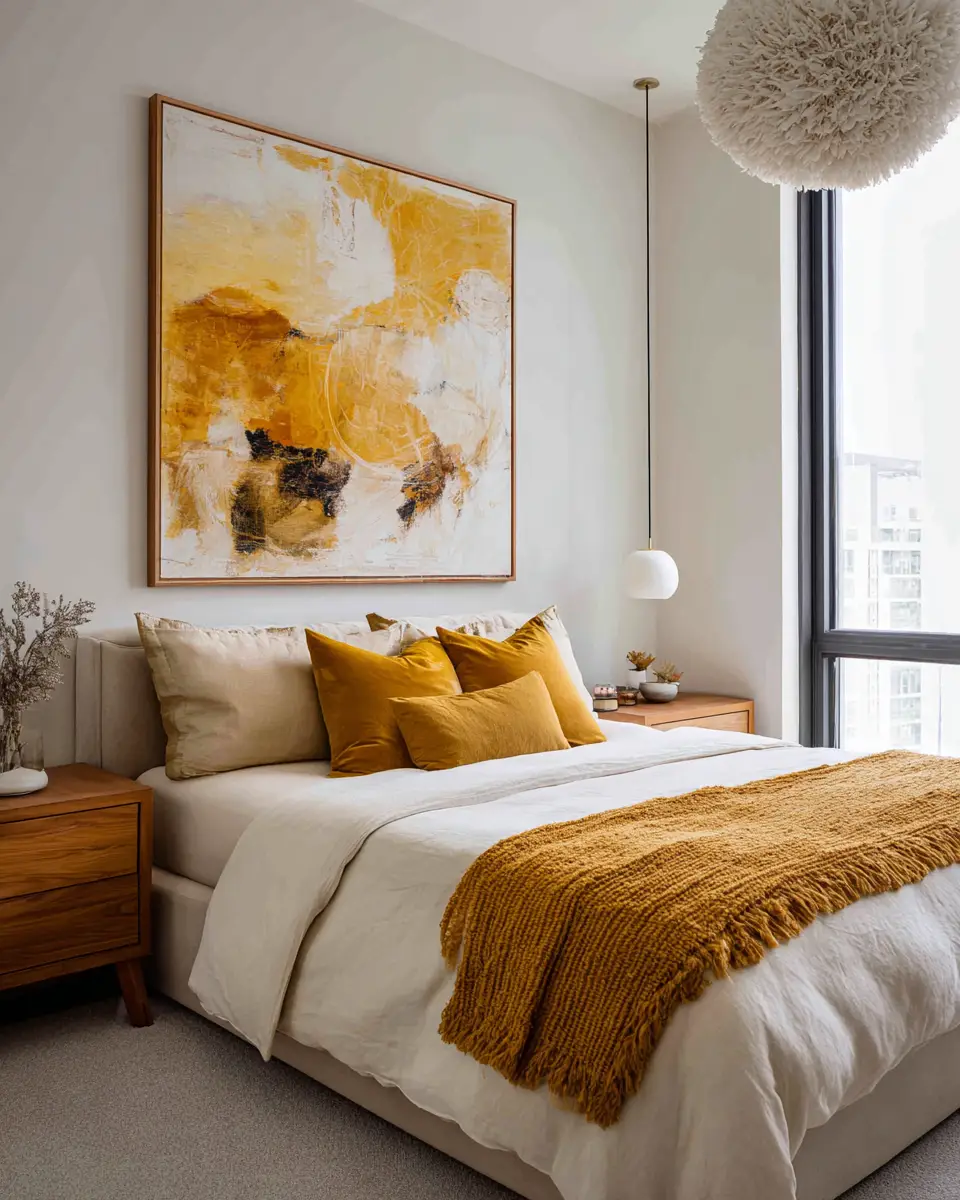 Mustard Yellow Minimalist Bedroom Decor Ideas