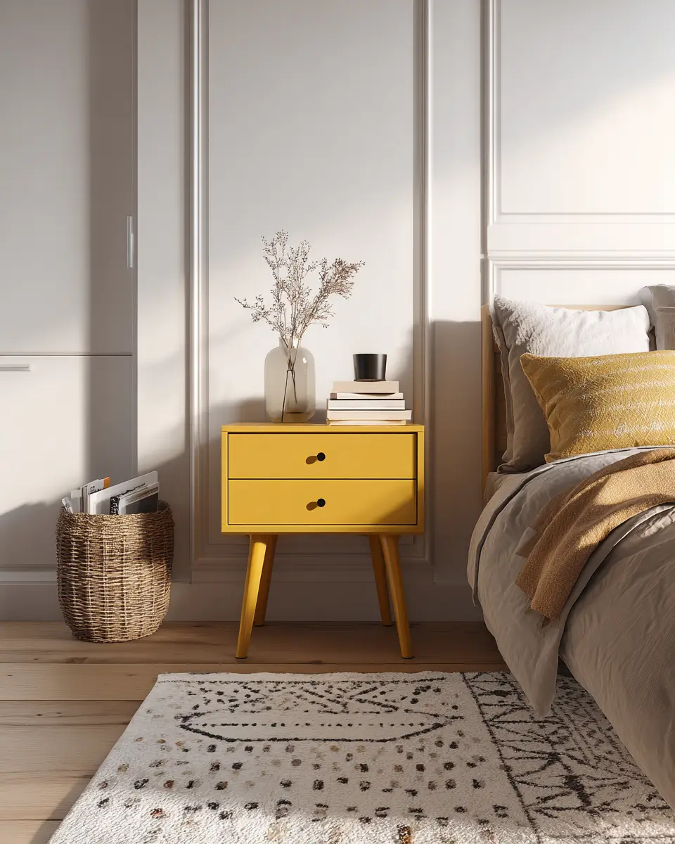 Mustard Yellow Minimalist Bedroom Decor Ideas