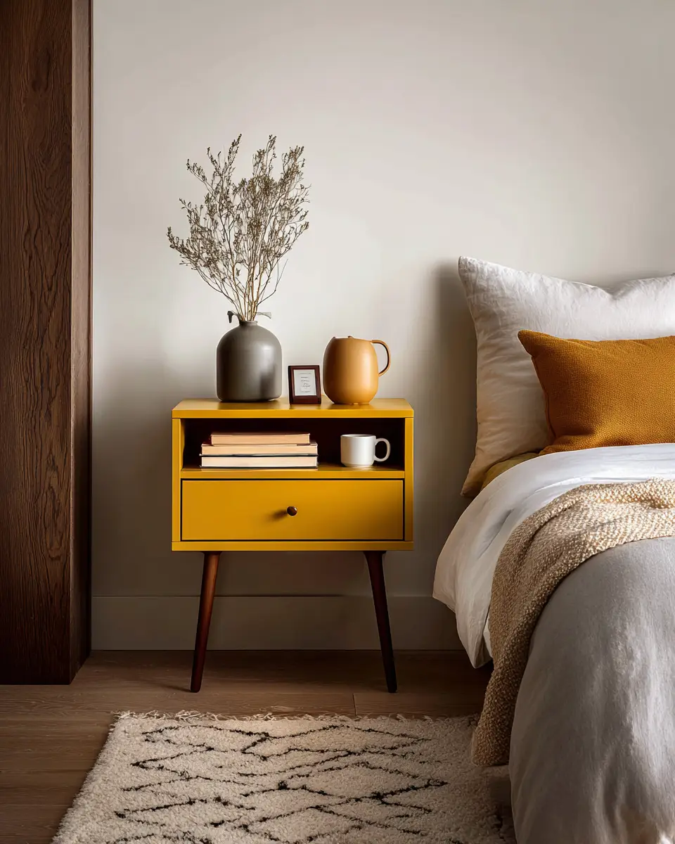 Mustard Yellow Minimalist Bedroom Decor Ideas