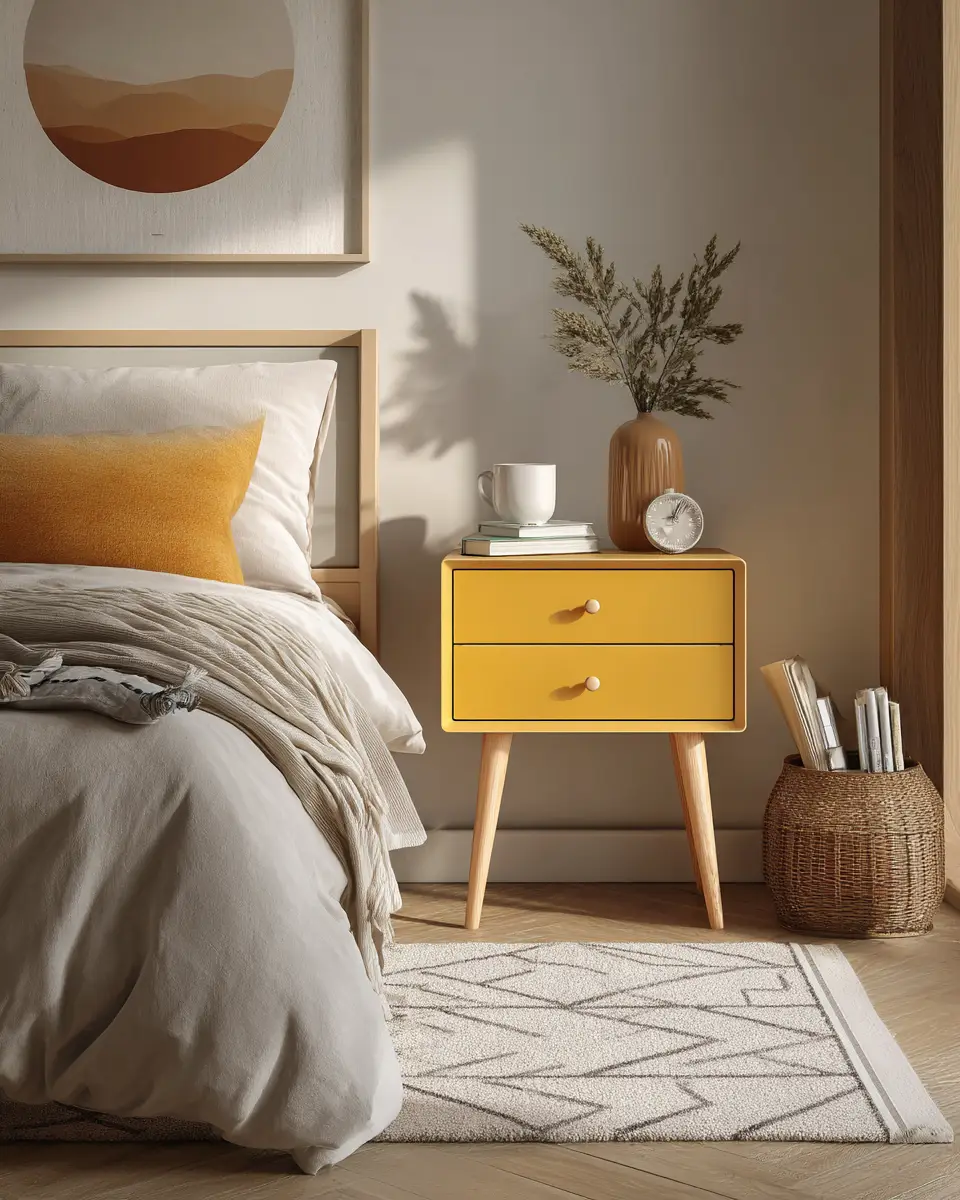Mustard Yellow Minimalist Bedroom Decor Ideas