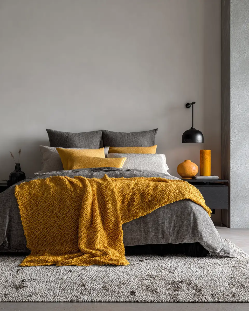 Mustard Yellow Minimalist Bedroom Decor Ideas