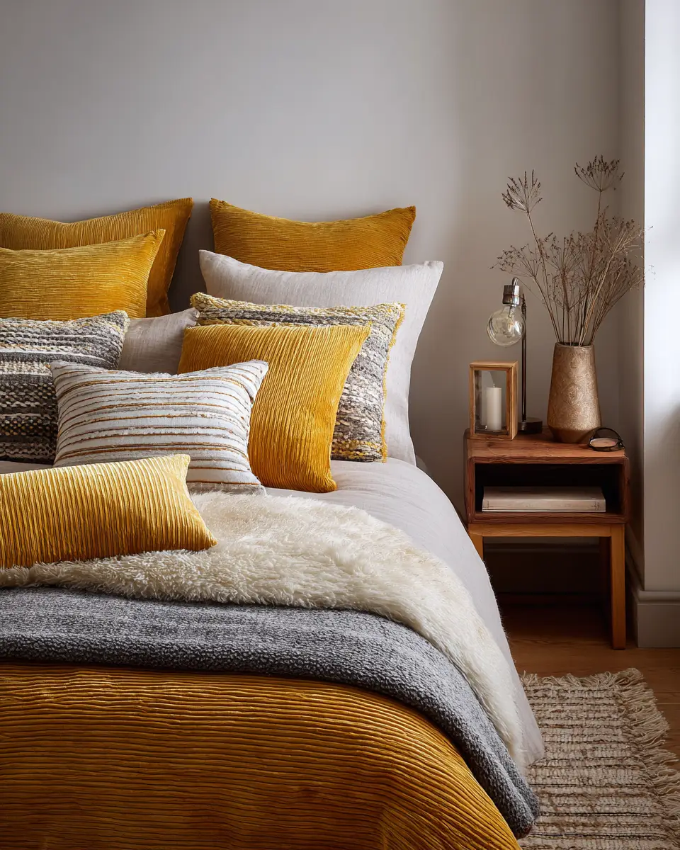 Mustard Yellow Minimalist Bedroom Decor Ideas