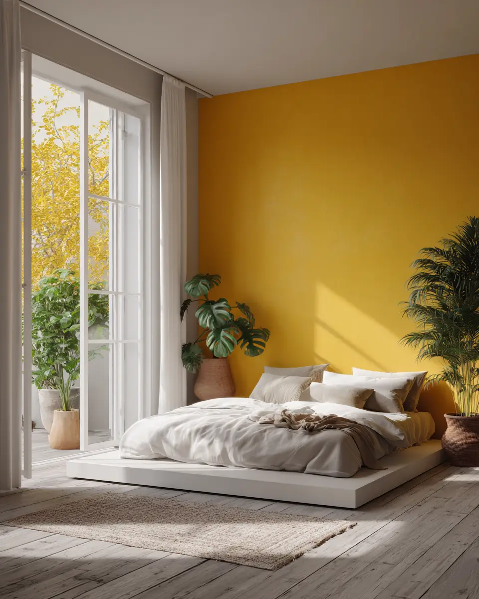 Mustard Yellow Minimalist Bedroom Decor Ideas