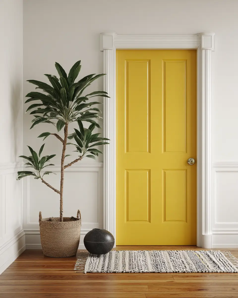 Mustard Yellow Minimalist Entryway Decor Ideas